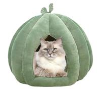 para gato de calabaza - acogedora cueva para mascotas cerradas, de sueño funcional | Pelugia casa para gatos con forma de calabaza, interior suave para comodidad, diseño decorativo, c