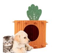 para Gatos Chaqueta de plumón Desmontable semicerrada | Casa Suave Semi-empotrada con Techo extraíble | Caverna con Forma de Zanahoria | para Perros y Gatos Mascotas Dormir Descanso Tamaño P