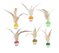 para gatos de volante, 6 piezas con pluma, bolas interactivas con diseño de fruta, suministros para mascotas, actividad para gatitos, para lanzar, cazar, saltar, jugar, buscar, d