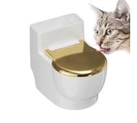 Para gatos - Dispensador de bebidas elevado a prueba de fugas | de acero con forma de inodoro | con base antideslizante para gatos, jóvenes, perros pequeños, salón, cocina