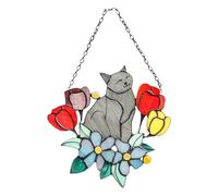 para gatos divertidos, para gatos, de acrílico en flores, para gatos y hombres, decoración para mujeres y hombres, adornos colgantes para patio, Sa