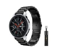 (para Gear S3 Frontier-Black y herramienta) Correa de metal de 22 mm para Samsung Galaxy Watch 3 Huawei