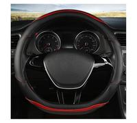 para Golf K3 para Polo para Jatta Auto Parts Cubierta Volante Coche En Forma D Cuero Funda Volante Coche(Forma de D roja)