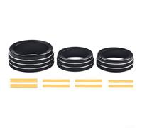 Para Grand For Cherokee 2014 2021 - Juego de 3 cubiertas de anillo de perilla de volumen climático compatibles con aleación de aluminio, acabado negro