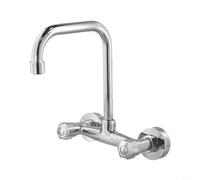 Para grifo giratorio de latón de 360 grados para fregadero de cocina, doble agujero, con espuma de ahorro de agua, base a prueba de fugas y perilla de control de temperatura ajustable (B)