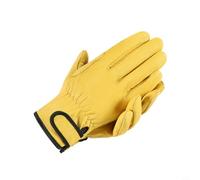 Para guantes de soldadura de cuero resistentes al calor y protección contra salpicaduras para trabajos de metal y jardinería. Diseño de muñeca duradero en amarillo, blanco y gris, 1 par (amarillo)