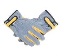 Para guantes de soldadura de cuero resistentes al calor y protección contra salpicaduras para trabajos de metal y jardinería. Diseño duradero de muñeca en amarillo, blanco y gris, 1 par (gris)