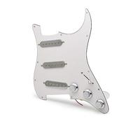 Para Guitarra Eléctrica ST, Montaje De Panel De Una Sola Pastilla, Línea De Panel De Guitarra Eléctrica, Panel De Accesorios Chapado En Plata (Color : White)