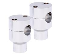 para H&Arley para Custom para Motocicleta Bobber Universal 7/8 "22 MM 1" 25 MM Manillar Elevador Barra Montaje Manija Abrazadera Motocicleta Manillar Riser(Silver25mm)