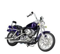 Para Harley 2001 FXDWG Dyna Wide Glide 1:18, Modelo De Motocicleta, Locomotoras De Recuerdo Coleccionable, Mini Motocicleta De Fundición A Presión(FXDWG Dyna Purple)