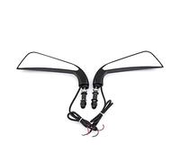 Para Harley Davidson Rocker Rocker C 2008-2009 Espejo Retrovisor Lateral Para Motocicleta Con Luz De Señal De Giro De Agua Corriente Espejos De Rosca De 8 Mm(Plata)