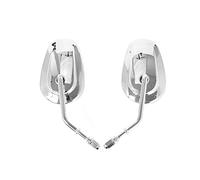 Para Harley Davidson Street Glide FLHX 2006-2017 Motocicleta CNC Aluminio Negro Espejos Retrovisores Ovalados Universal 8MM 10MM Espejo Lateral(Plata)