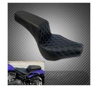 Para Harley Para Softail Street Bob FXBB 2018-2024 2025 Asiento Doble Delantero Y Trasero Para Motociclista Cojín De Cuero Negro(Two Up Seat Blue)