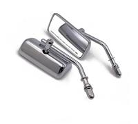 para Harley Sportster 883 1200 90-13 Espejo retrovisor Lateral Rectangular Cromado/Negro Espejos Laterales de Motocicleta(Plata)