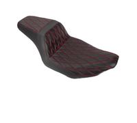 Para Harley Touring 2024-Up Street Para Road Glide CVO 2023 Motocicleta Asiento Dos Arriba Rider Conductor Cojín Pasajero Asiento Delantero Trasero(Red Line Seat)