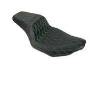 Para Harley Touring 2024-Up Street Para Road Glide CVO 2023 Motocicleta Asiento Dos Arriba Rider Conductor Cojín Pasajero Asiento Delantero Trasero(Green Line Seat)