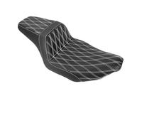Para Harley Touring 2024-Up Street Para Road Glide CVO 2023 Motocicleta Asiento Dos Arriba Rider Conductor Cojín Pasajero Asiento Delantero Trasero(White Line Seat)