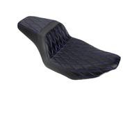 Para Harley Touring 2024-Up Street Para Road Glide CVO 2023 Motocicleta Asiento Dos Arriba Rider Conductor Cojín Pasajero Asiento Delantero Trasero(Blue Line Seat)