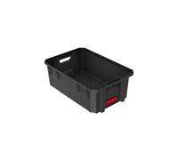Caja de transporte para herramientas, modular X-Block, capacidad de carga de hasta 50 kg, plástico, apilable, negro, 544 x 362 x 200 mm