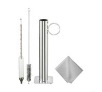 Para hidrómetro de jarabe de arce y kit de taza de prueba | Medidor de densidad de acero inoxidable para contenido de azúcar | Baume y para escala Brix | Herramienta de preparación resistente al calor