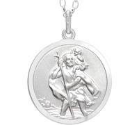 Para hombre de plata de ley St Christopher lámpara de techo colgante con 45,72 cm cadena - 22 mm