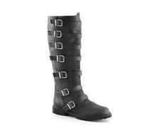 para Hombre Mid-Calf Botas con 7 Hebilla hasta la Rodilla Cordones Zapatos Renacimiento Medieval Cosplay Botas para Etapa Rendimiento Accesorios,Negro,45