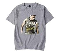 Para Hombres Manga Corta Cantante Carlos-Rivera De Algodón Con Cuello Redondo Imprimir Camiseta Casual Street Trend Harajuku Top Para Hombre Y Mujer Cosplay Unisex De Estudiante Camiseta-Black||XS
