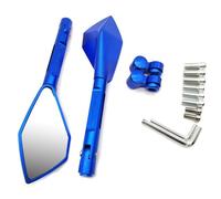 Para Hon&da Cbr 125r 250r 300r Cbf 1000 Msx 125 Completo CNC Aluminio Motocicleta Espejos Retrovisor Punto Ciego Espejo Lateral compatibles(Azul)