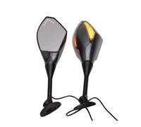 Para Hon&da CBR500R 2012-2017 CBR300R 2015 CBR250R 2011-2013 2 Uds Motocicleta Con Señal De Giro Luces Indicadoras Integradas Espejos Retrovisores compatibles(Negro)