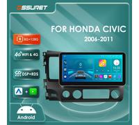 Para Honda Civic 2006 2007 2008 2009 2010 2011 Android 12 radio de coche 4G 8core 6115 reproductor de vídeo Multimedia GPS estéreo 2DIN Carplay QS4