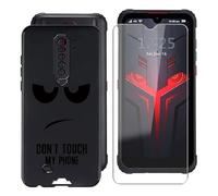 para Hotwav Cyber 8 Funda + Cristal Templado, KJYF Negro Suave Silicona Cover TPU Carcasa Case Vidrio Templado Protector para Hotwav Cyber 8 (6,3") - No toques