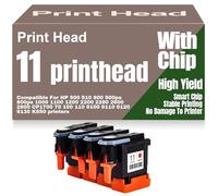 para HP Cabezal de impresión 11 Negro Amarillo Cian Magenta C4810A C4811A C4812A C4813A para HP DesignJet 500 510 800 500ps 800ps 1000 1100 1200 2200 2600 2800 70 100 110,11 Printhead-4Pack