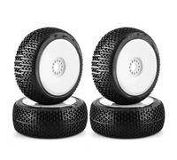 Para Hpi Para Hsp 1/8 Juego 4 Neumáticos Y Ruedas Todoterreno 116 Mm Para Buggy Con Bujes Hexagonales 17 Mm Escala 4x4 Para Coches Carreras RC Maquetas Orugas RC(WHITE)