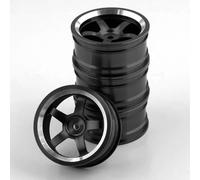 Para HSP 94122 94123 Para Tamiya Para TT02 Para HPI Para Kyosho Para Sakura CS D4 1/10 Ruedas Aleación Bujes Llantas RC Derrape Carretera Coche Piezas Llanta Rc(Black)