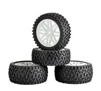 para HSP para Buggy 1/10 4 Uds Ruedas Goma Neumáticos 12mm Montaje para Cubo Hexagonal RC Todoterreno Modelo Coche Accesorio Piezas Mejora Reemplazo Modificado Neumáticos Coche RC