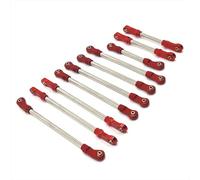 Para Huangbo R1001 R1002 R1003 1/10 10 Piezas Varillas Tracción Metal Mejoradas Para Coche Accesorios Control Remoto Piezas(Red)