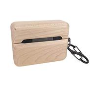 Para Huawei FreeBuds Pro (2021) Funda Protectora de Madera, Carcasa Dura de Madera Natural Antigolpes con Mosquetón, Estuche Viaje Portátil de Protección para Auriculares HUAWEI FreeBuds Pro Maple