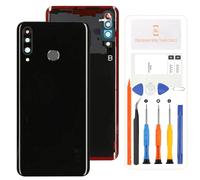 para Huawei P30 Lite Tapa Trasera de la Puerta de la batería Carcasa para Huawei Nova 4e Cubierta de batería y reemplazo de Lente de cámara con Sensor de Huellas Dactilares (Negro,48MP)