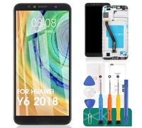 Para Huawei Y6 2018 Pantalla LCD Para Huawei Y6 Reemplazo de pantalla ATU-L11, ATU-LX3, ATU-L21, ATU-L22 Touch Digitalizador Kits de Reparación (Negro, Con Marco)
