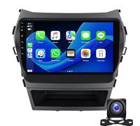 para Hy-undai IX45 Santa Fe 2013-2018 Radio de Coche incorporada en CarPlay/Android Auto DSP Mirror Link 9 "IPS Android 14 Car Stereo GPS Soporte AHD/Dab/WiFi Cámara Trasera(Color:4G 4+64G)