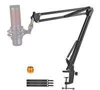 Para Hyperx Quadcast Boom Arm, brazo de tijera Boom para Hyperx Quadcast S, soporte de escritorio ajustable profesional, compatible con micrófono condensador USB RGB Hyperx Solocast de YUZUHOME.