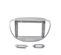 para Hyundai I-10 I10 2007-2013 Kit Reinstalación Panel Radio Estéreo Pantalla Grande 9 Pulgadas Marco Fascia 2DIN Audio Panel Frontal Montaje Tablero MENSUNUBNM(Silver Frame)