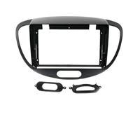 para Hyundai I-10 I10 2007-2013 Kit Reinstalación Panel Radio Estéreo Pantalla Grande 9 Pulgadas Marco Fascia 2DIN Audio Panel Frontal Montaje Tablero POMPOMPUR(Black Frame)