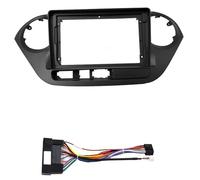 para Hyundai I10 2014-2017 Radio De Coche 2 DIN De 9 Pulgadas con Marco De Plástico Y Soporte para Tablero POMPOMPUR(Frame-Right-Cord)