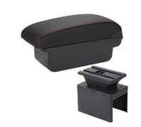 Para Hyundai I20 2021 2022 Caja Reposabrazos Reposabrazos Coche Piezas Interiores Consola Central Caja Almacenamiento Coche Caja del reposabrazos del coche(C1 Negro rojo Sin USB)