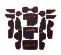 para Hyundai I30 I30 N 17-22 para Elantra GT Car Anti-Slip Gate Slot Cup Mat Rubber Coaster Door Groove Non Slip Pad Protección(Rojo)