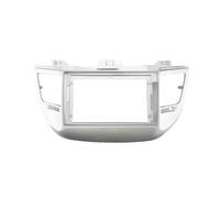 para Hyundai para Tucson IX35 2015 Adaptador Fascia Marco De Coche De 9 Pulgadas Kit De Panel De Montaje De Radio Tablero POMPOMPUR(LHD Silver)