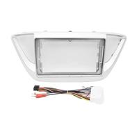 para Hyundai para Verna para Accent para Solaris 2016 2017 2018 Adaptador Marco Coche 9 Pulgadas Kit Radio Salpicadero POMPOMPUR(Silver Frame Cable)