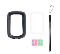 Para IGPSPORT BSC200 BSC200s BSC300 GPS Computer Silicone Skin con cobertura completa del dispositivo HD Protector de pantalla y correa para el cuello (negro)