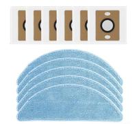 Para ILIFE A12 Pro Paños de fregona y bolsas de polvo de repuesto compatibles con 5 almohadillas de fregona, 6 bolsas de polvo para un mejor funcionamiento al vacío